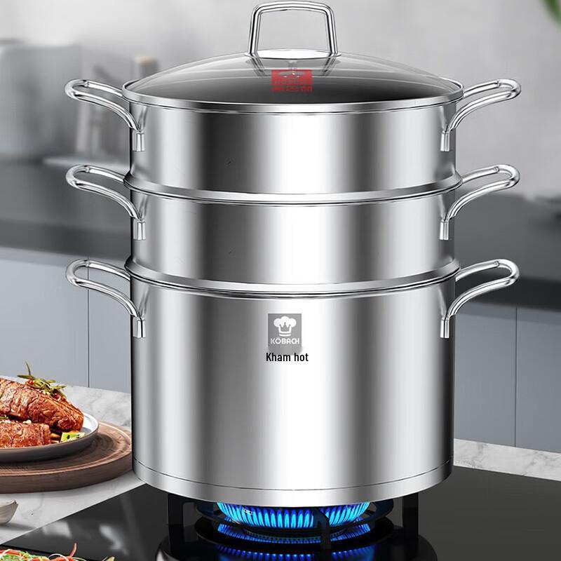 Kangbakh 3-Tier 304 Stainless Steel Steamer