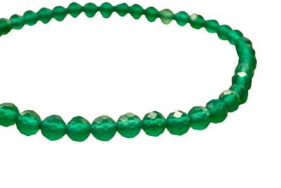 De Bonheur pour et Aimé Bracelet en Agate Verte pour Hommes et Femmes Pierre de Pouvoir Naturelle Coupe Ronde 4mm 20cm Hommes avec Kanoishi Extra Large [Amulette Famille,