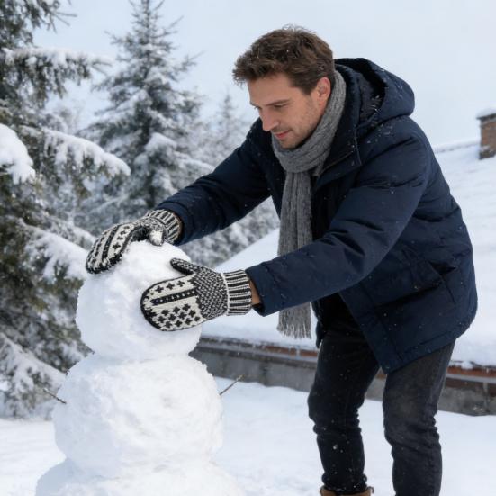 Rękawiczki Naughty List Zimowe Ciepłe Przytulne Dzianinowe Rękawiczki z Ukrytym Nastawieniem Zabawne