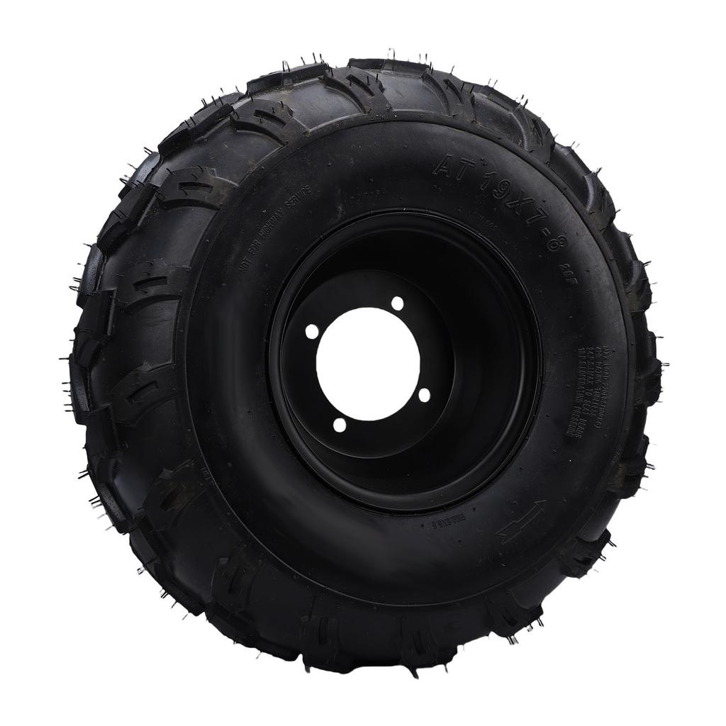 19x7 8 Wheel Rim Tire Assembly 4 Hole Robust Ply Structure ATV UTV Tire for Go Kart