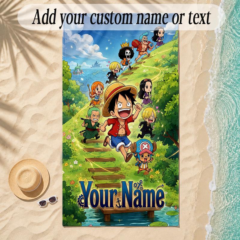 Beach TowelOne Piece Custom Name Text Personalized Soft Towel for Beach Pool Indoor Home Decor Gift