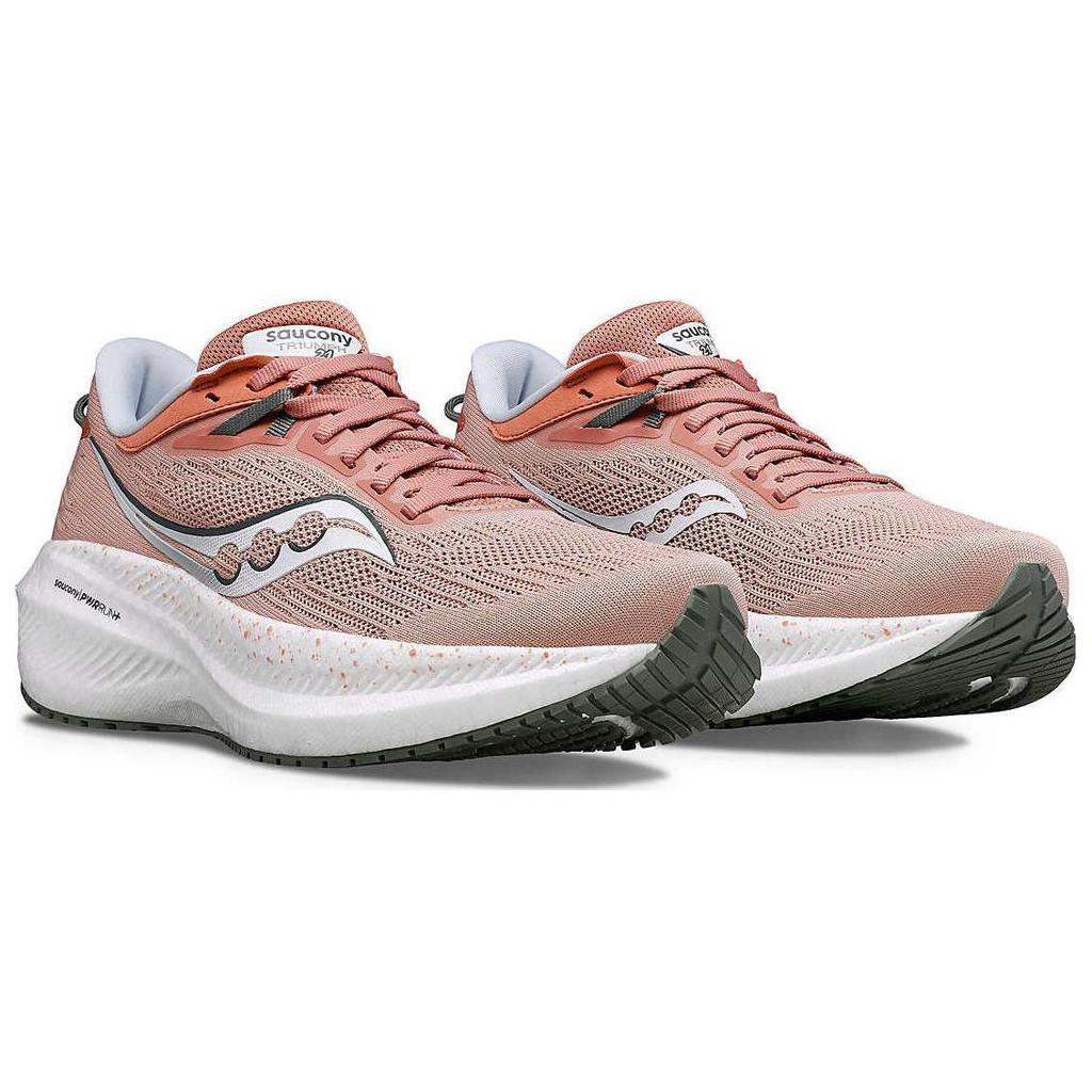 SAUCONY Triumph 21 Comfortable Durable Breathable Low-Top Running Shoes Women Sneaker Pink White S10882-130