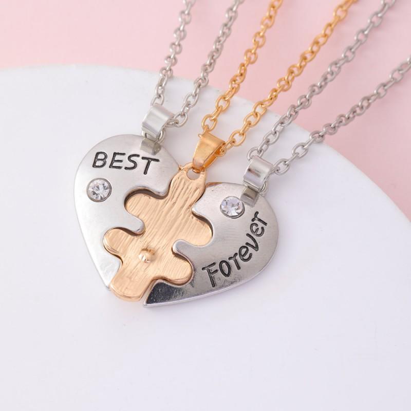 's New Love Stitching Best Friends Friend Necklace Friendship Pendant Women