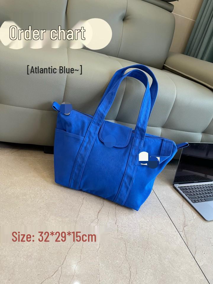 

Холщовая сумка через плечо большой вместимости в японском стиле - Универсальная, Ретро, Однотонная сумка-тоут