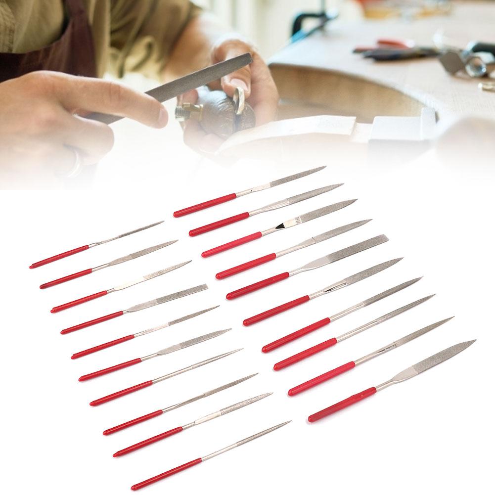 20 st Metallnålfilar Set Smyckespolering Bearbetning Träsnideriverktyg Tillbehör