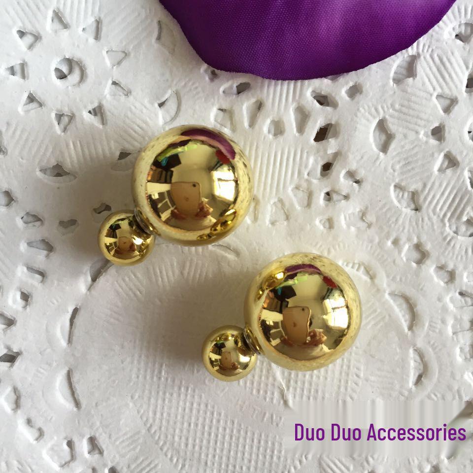 Korean Style Double-Sided Pearl Stud Earrings, Candy Color E85