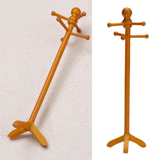 Clothes Hanger Model Three-dimensional High Simulation Wooden 1/12 Dollhouse Miniature Coat Rack Doll House Accessories