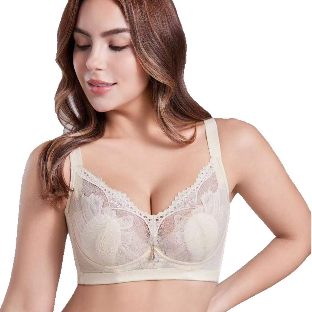 Rabbit ears bra, thin big breasts, small soft steel rings gather, sexy lace adjustment type, side collection breast underwear women