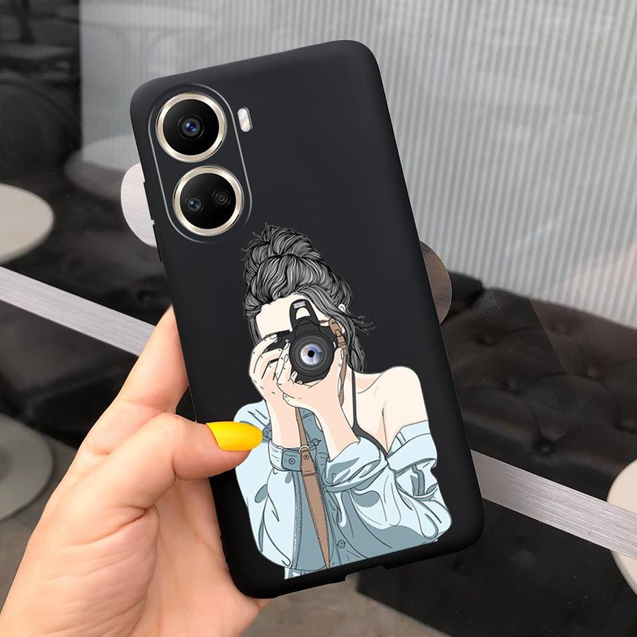 Cute Silicone Case For Huawei Nova 10 SE 2022 Fashion Girl Flower Phone Case For Huawei Nova 10 Pro Nova10 10Pro Soft Back Cover