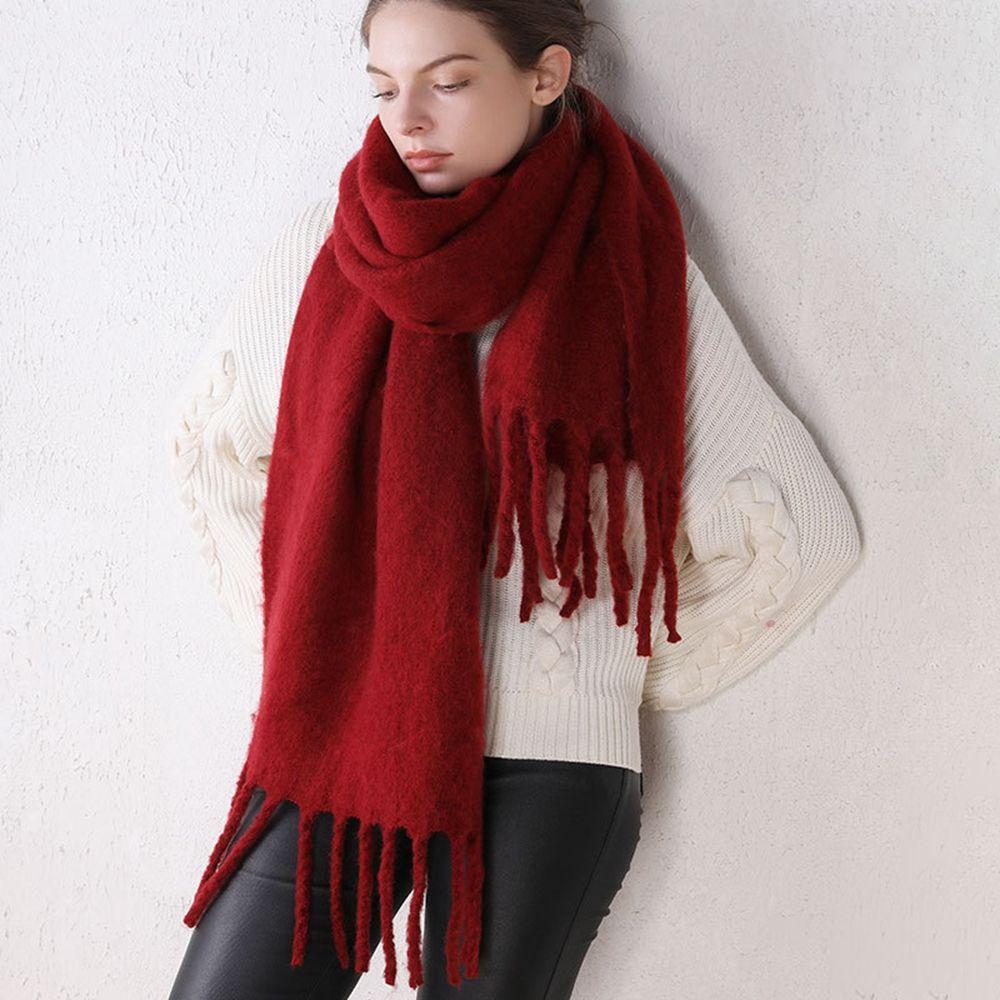Winter Korean Style Scarves Pashmina  Wraps Female Cashmere Shawl Cashmere Scarves Solid Scarf