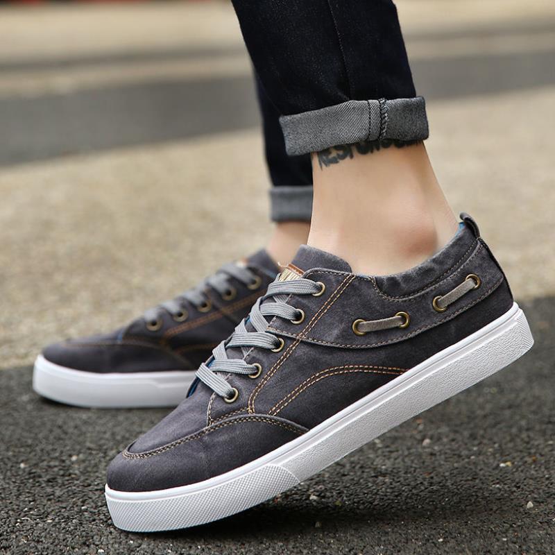 

Мужские джинсовые парусиновые туфли однотонные дышащие удобные однотонные повседневные спортивные туфли мужские туфли на плоской подошве НОВЫЕ 44