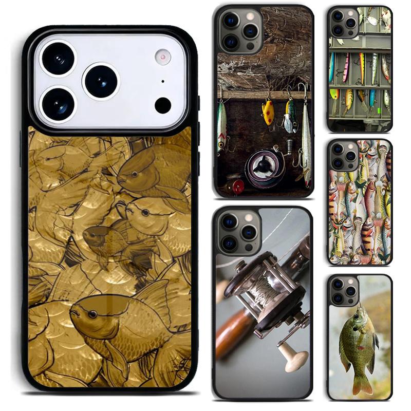 Fishing Gear Fish Phone Case for iPhone 17 16 15 Pro Max Air 14 13 12 11 Plus Shockproof Cover