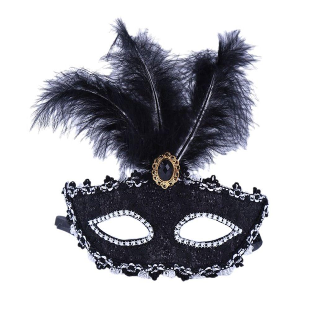 1Pcs Peacock Feathers Party Mask Lace Masquerade Mask New Half Face Mask  For Adult Child