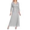 New Women Lace Cardigan and Chiffon Maxi Skirt Two-piece  Ladies Fashion Long Chiffon Dress Mother of Groom Dress with Lace Long Sleeve