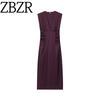 Zbzr Spring New Women Clothes Western Style Fashion Temperament Sleeveless V-neck Long Dress 5029173 610