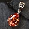 Orange Sapphire 925 Sterling Silver Pendant Certified 13 Ct Natural Gemstone