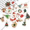 10Pcs Christmas Theme Random Mix Drop Oil Alloy Accessories For Jewelry Component Making Charm Decoration