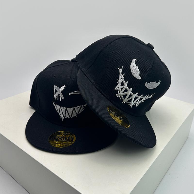 Baseball Stitching Embroidered Expression Face Smiling Women  Men For Neutral Gender Fresh Caps Peaked Hats Breathable Hip Hop Urban Street Style