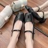 Mary Jane shoes comfortable soft-soled grape mother spring new flat-soled single shoes women's light board word with square head work shoes