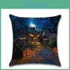 High-quality Flax Halloween Pumpkin Pillow Covers For Witch And Haunted House Decor