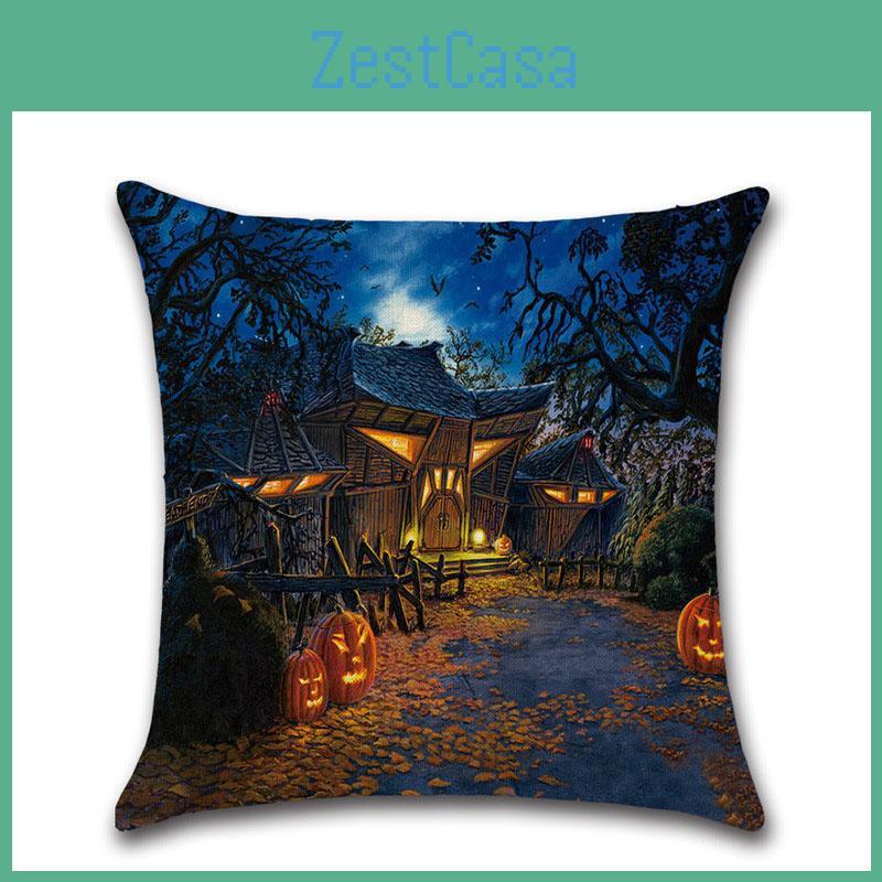 High-quality Flax Halloween Pumpkin Pillow Covers For Witch And Haunted House Decor