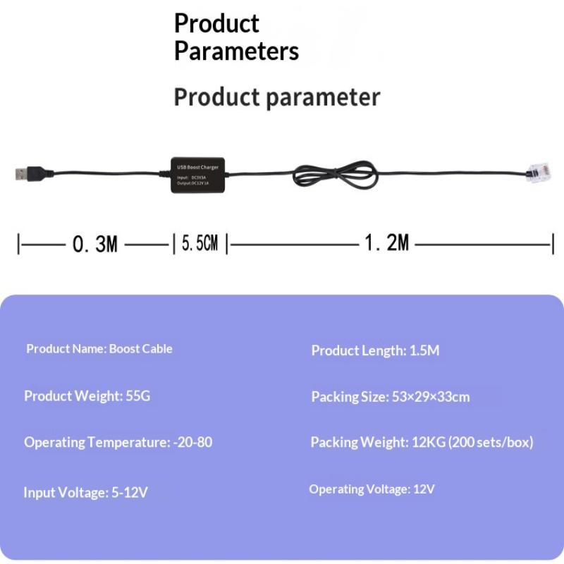USB naar RJ11 Stekker Kabel USB naar RJ11/DC55X21 Stroomkabel voor Radar Detector USB Stekker Verbinden met Autolader Voor de Meeste Radar