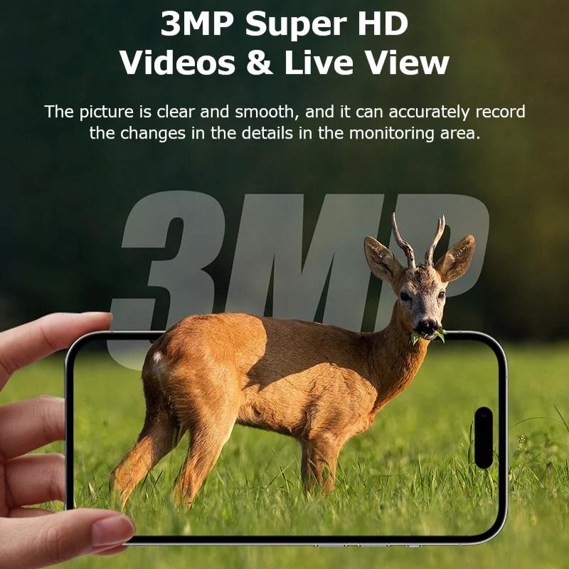 4G 2K 5MP PIR Bevegelsesaktivert Utløsertid Nattsyn IP66 Jakt Viltkamera Vanntett Viltliv Batteri Solcellekamera Litiumbatteri