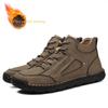 Men’s Hiking Boots Black Brown Casual Retro Leather Men’s Outdoor Handmade Boots for Men Plus Size winter warm boots