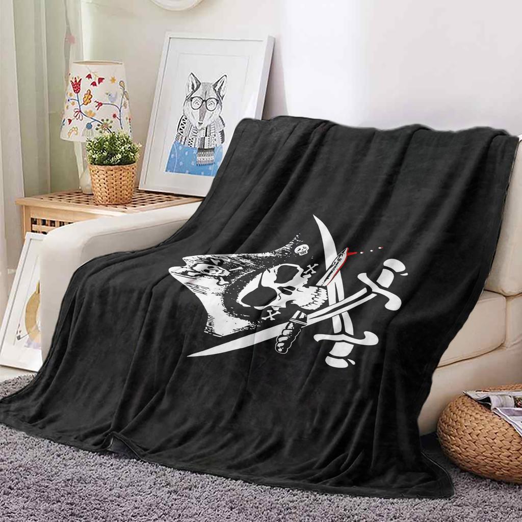Pirate Banner Pirate Print soft Blanket Flannel Decoration  for sofas bedrooms air-conditioned rooms Gifts for kids and friends
