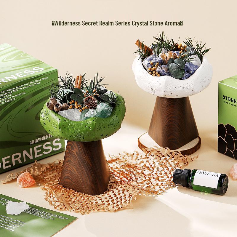 Wilderness Secret Scented Stone Diffuser Gift Set - Indoor Flameless Aroma Ornament for Holidays and Parties
