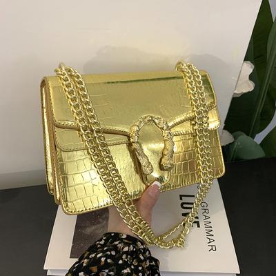 Women's Handbag New Women's One Shoulder Crossbody Bag Chain Women's Bag Crocodile Skin Women's Bag Wine Goddess's Bag