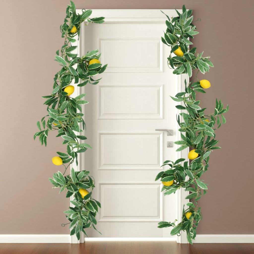 Symulacja Cytrynowy Rattan Szyfrowana Zieleń Wisząca Winorośl Dekoracja Stołu