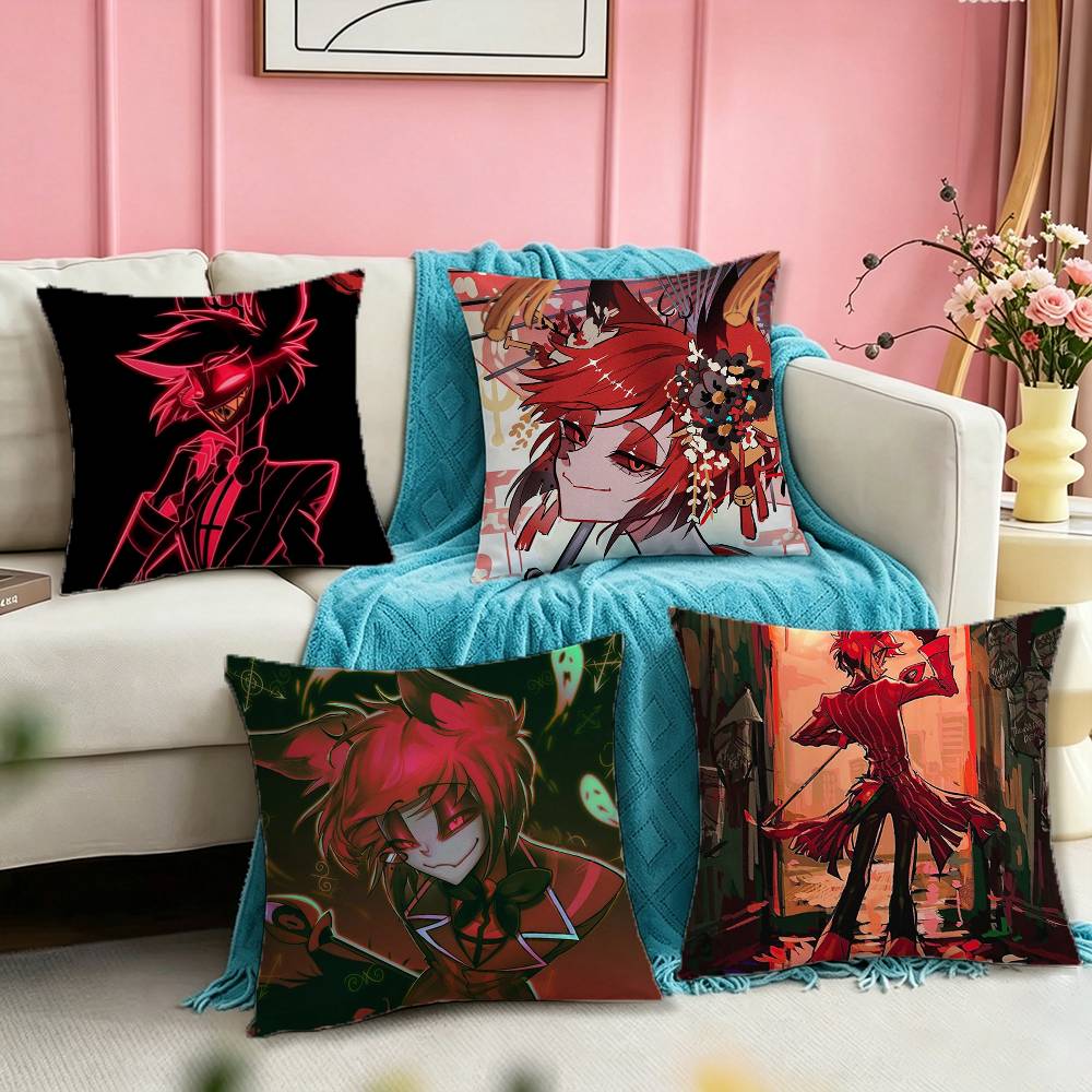 LLnsane anime HHazbin Hotel Pillow Case Square DoubleSided Sofa Cushion Cover Bedroom Bedside Pillow