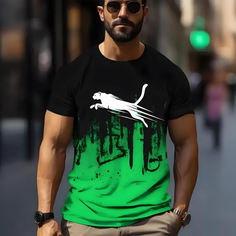 Funny Animal Graphic 3D Printed T-shirt For Men Causal Short Sleeve Oversized Pullover T-shirt Top Men's Tees Outdoor Clothing