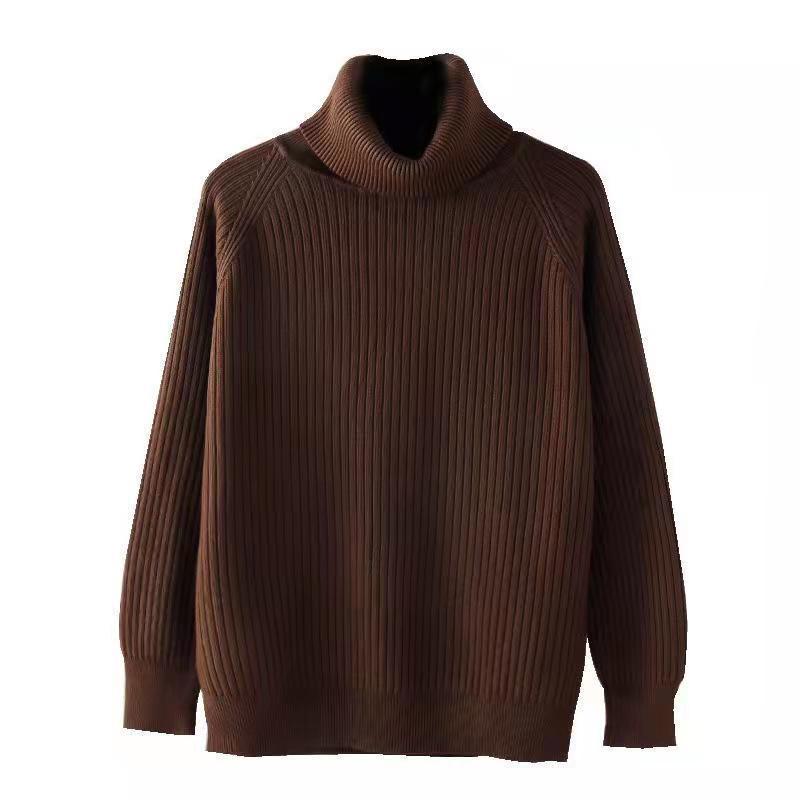 Women's Turtleneck Sweater Fall Winter High Stretch Plus Size Knit Sweater Thick Pullover Knit Bottoming Shirt Knitwear Jumper