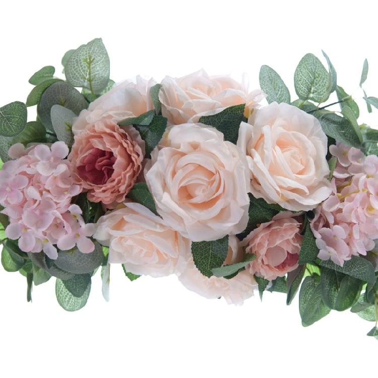 Handmade Wedding Wreath Featurings Green and Artificial Rose Wall Hanging Ornament Perfect for Springtimes Decorations