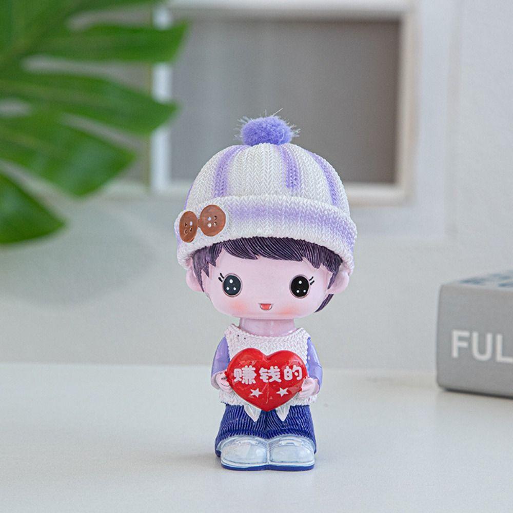 Shake Head Miniature Sweet Boy Girl Figures Wedding Decoration Doll  Car Interior Accessories