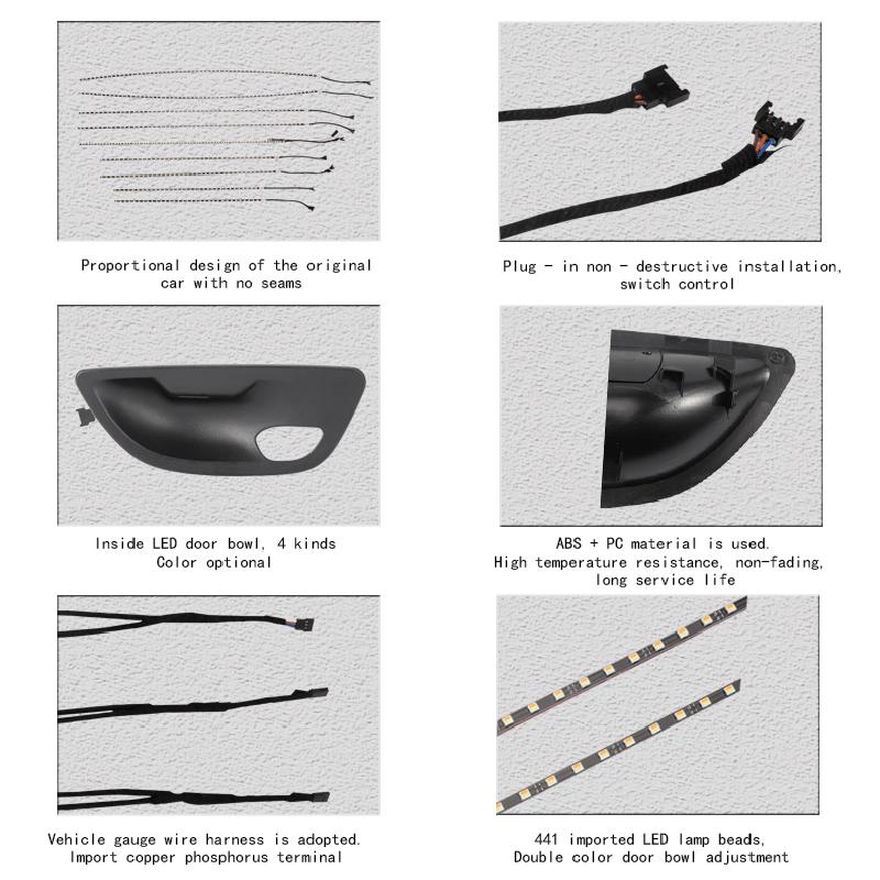 LED-omgivelseslys for BMW F10/F18 5-serie 2010-2017 Innvendig dørpanel dekorative trims Lampe Atmosphere Light Upgrade Kit