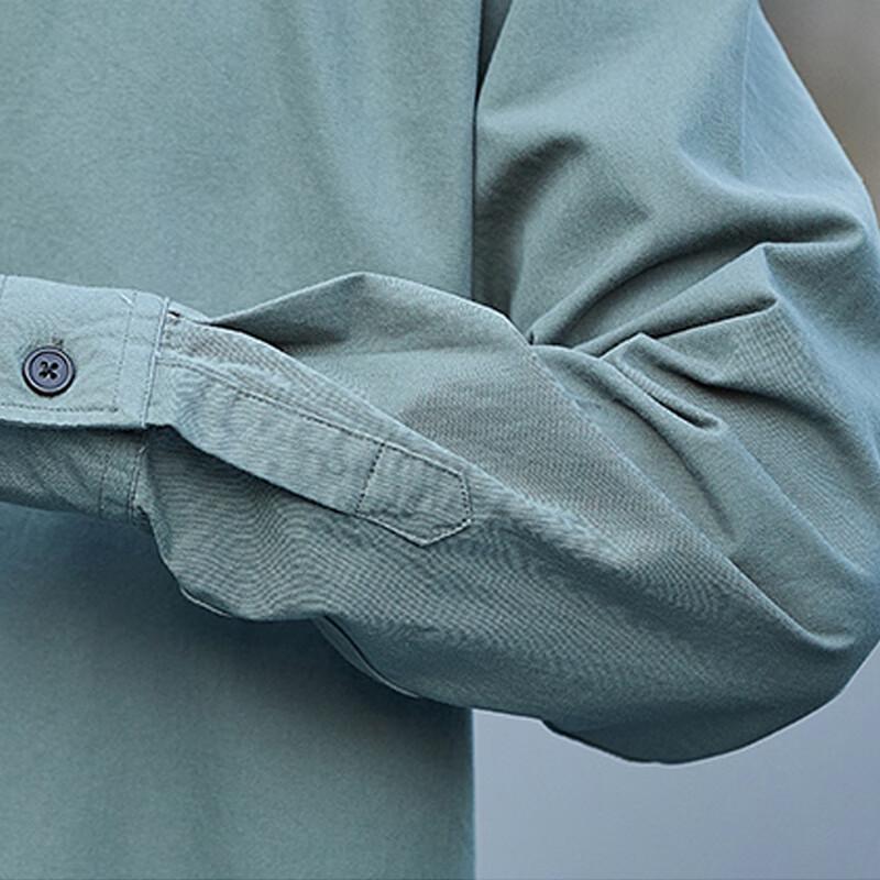 ROMON Men's Long-Sleeve Pure Cotton Business Casual Shirt