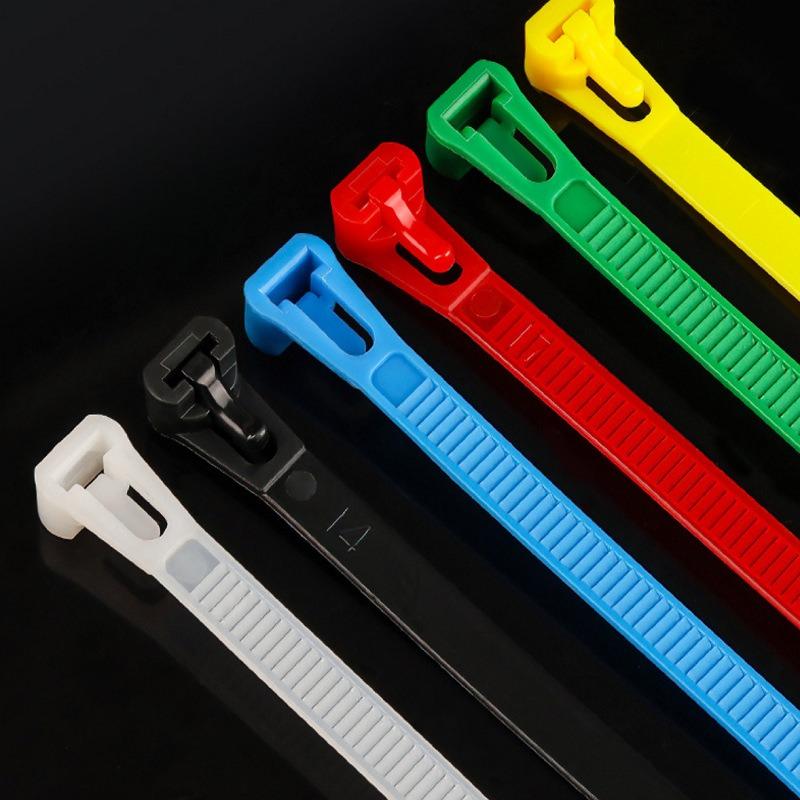1000/100pcs Releasable Nylon Cable Ties Reusable Self-locking Cables Tie Binder Lock Slipknot Wraps Strap Zipper Ties Organizer