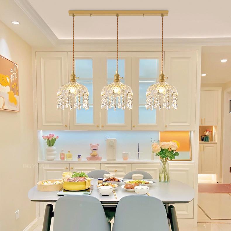 Crystal Chandelier: Luxury All-Copper Glass Pendant Light for Hallway, Entrance, or Balcony