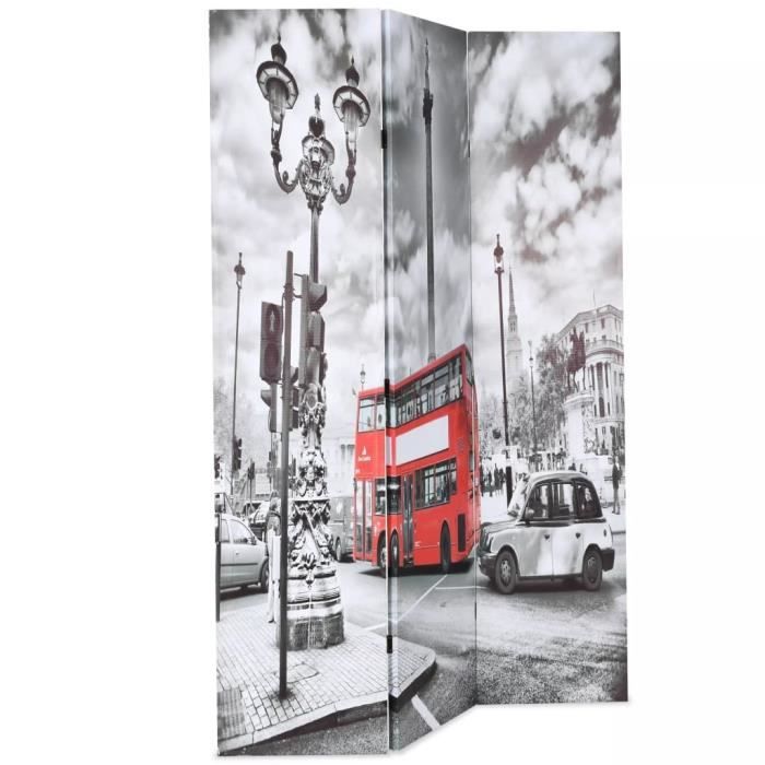 Cloison de séparation - VIDAXL - Bus londonien - 120 x 170 cm - Noir et blanc - Design contemporain