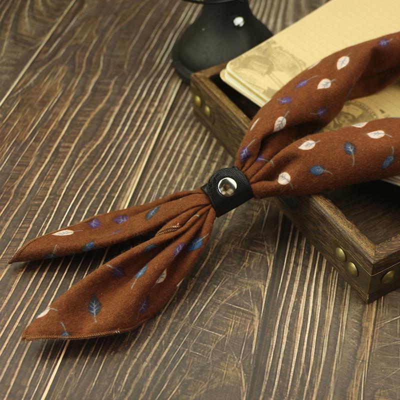 60*60CM Vintage Cotton Floral Cravat Scarf For Men Luxury Necktie Accessories Soft Ascot Scrunch Cravate Wedding Party Tie Gift