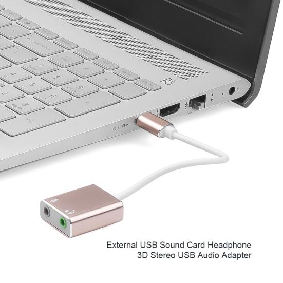 

Практичная звуковая карта USB, прочный разъем AUX, 3,5 мм, 3D-стерео