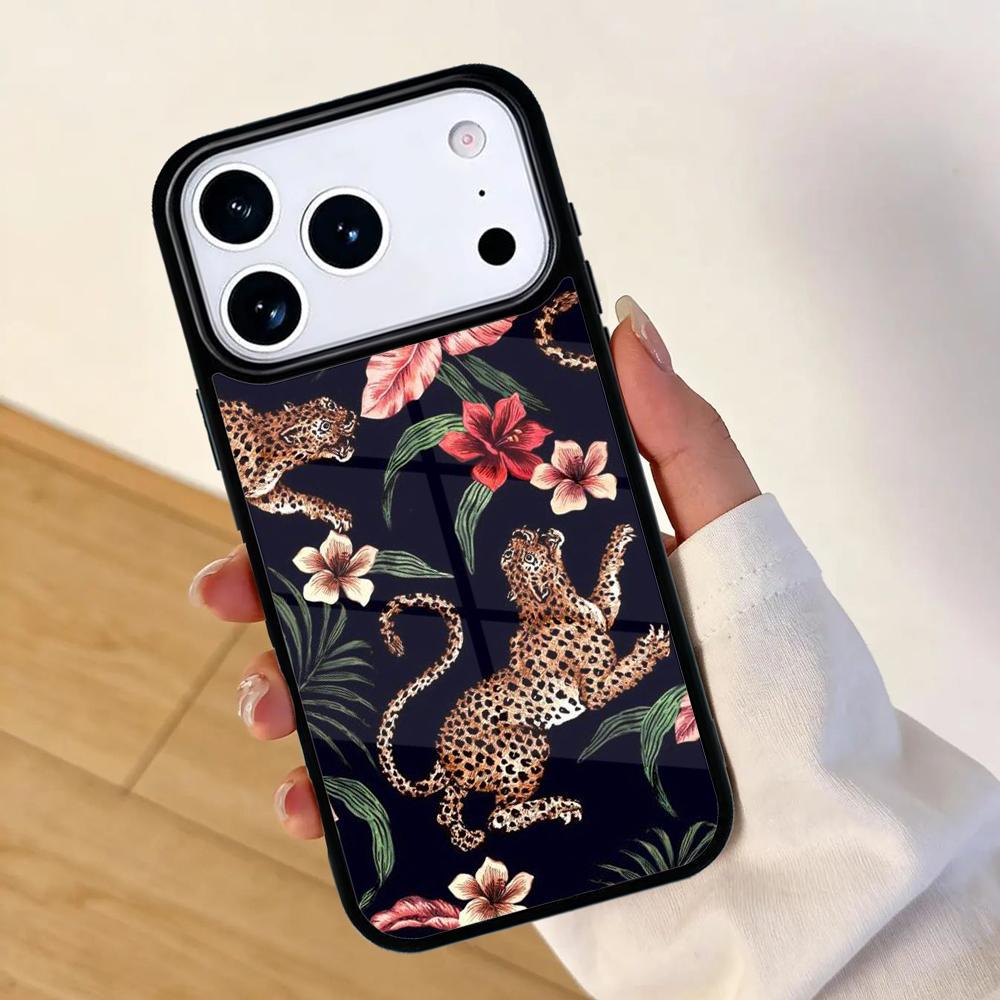 Tigers Leopards tropical leaves Phone Case For Apple iPhone 17 air 16 Pro Max 15 Pro Max 14 13 12 11 Mini Back Cover