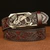 New Retro Fashion Business Men's Belt Western Automatic Buckle Cowboy Casual Style Luxury Brand Punk Belt Men