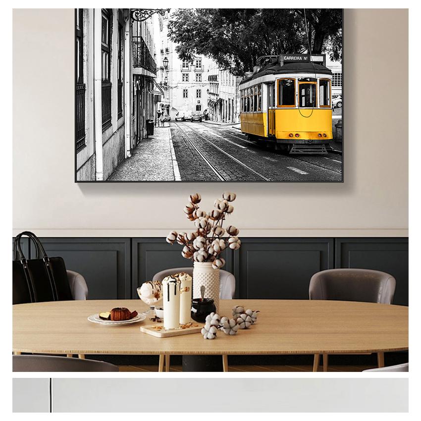 Prints Portuguese Tiles Blue Door Vintage Wall Art Canvas Painting City Photography Home Decor Lisbon Portugal City Map Poster