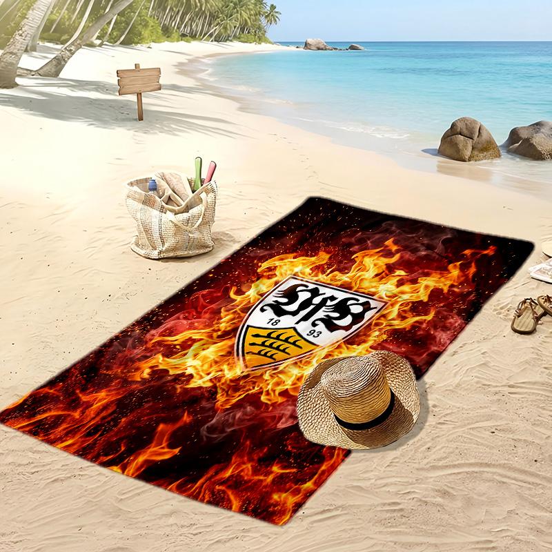 VfB Stuttgart Fußball Druck Strandtuch, Großes Weiches Schnelltrocknendes Handtuch für Strand Camping Schwimmen