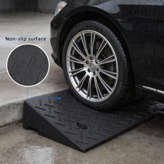 1 Pair 4" Rise Driveway Ramps, Non Slip Curbside Ramps Support 7000lbs, 19.7" L X 12" W, Threshold Ramps for Cars Wheelchairs Scooters Lawn Mowers