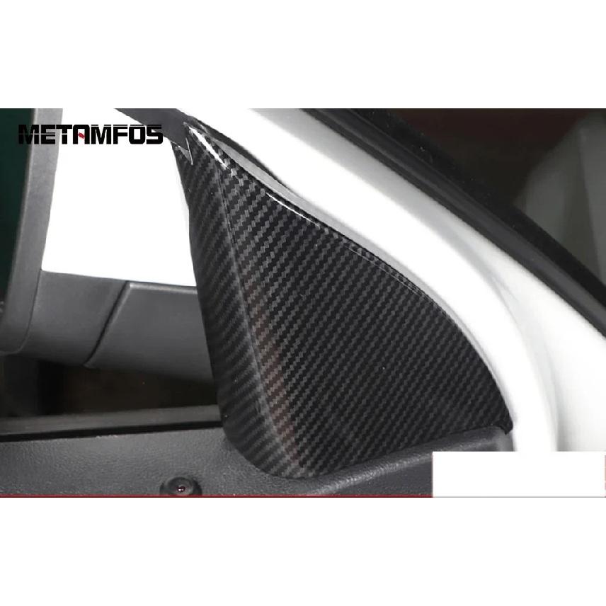 For Volkswagen VW T-Roc TROC 2018-2024 2025 Carbon Fiber Front Window A Pillar Triangle Speaker Cover Trim Interior Accessories